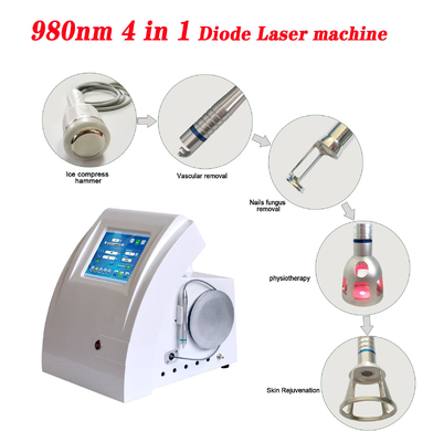 Salón de belleza Máquina láser de diodo 980nm para alivio del dolor / tratamiento vascular
