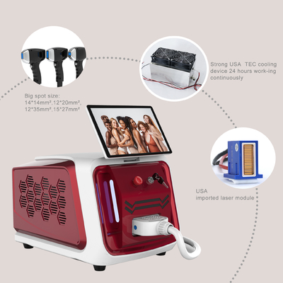 Máquina láser de diodos portátil de 3 ondas, Mini equipo de belleza para uso doméstico