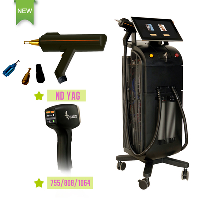 Depilación con láser de diodo de 808nm Máquina de eliminación de tatuajes Yag para depilación Facial Equipo de salón de belleza