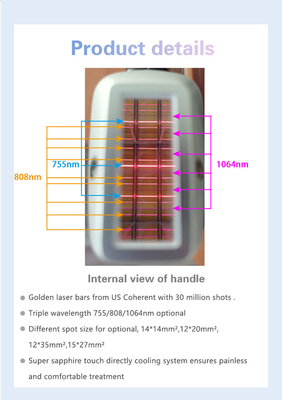 Máquina de depilación con láser de clínica profesional Diodo 3 ondas KM960D