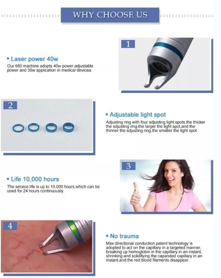 Máquina de láser de diodo profesional de 980nm para las venas de araña / extirpación vascular
