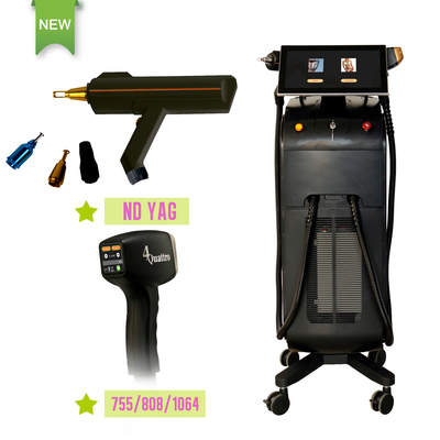 Máquina de belleza multifuncional personalizada 808nm Q con láser Nd YAG para aclarar la piel