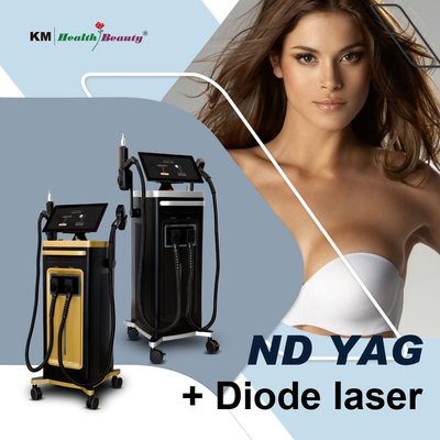 Máquina de diodo láser portátil y estacionaria de eliminación de tatuajes 810nm 808nm Q-Switched ND Yag Diodo láser 810nm