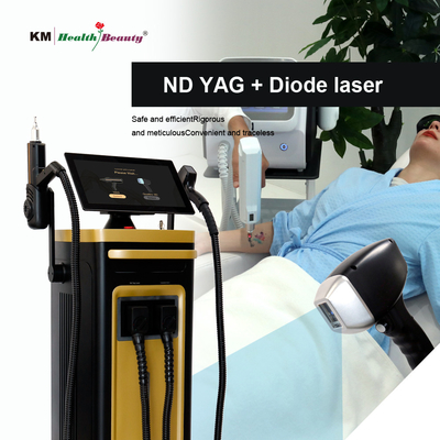 Máquina de diodo láser portátil y estacionaria de eliminación de tatuajes 810nm 808nm Q-Switched ND Yag Diodo láser 810nm