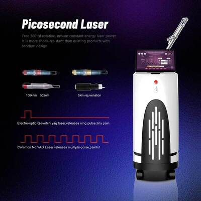 750ps Picosecundo 1064nm 755nm 532nm Q Cambiado Nd Yag Laser Eliminación de tatuajes Picosecundo Máquina láser precio Picosecundo láser